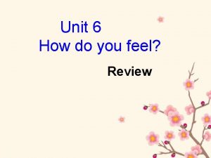 Unit 6 How do you feel Review happy