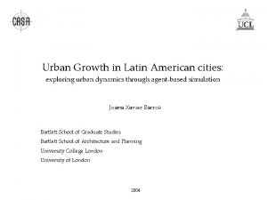 Urban Growth in Latin American cities exploring urban