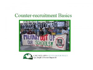 Counterrecruitment Basics RECRUITMENT BASICS contents Introduction to recruitment