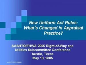 New Uniform Act Rules Whats Changed in Appraisal