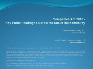 Companies Act 2013 Key Points relating to Corporate