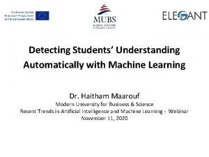 Detecting Students Understanding Automatically with Machine Learning Dr