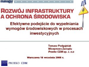 Efektywne podejcie do wypeniania wymogw rodowiskowych w procesach