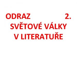 ODRAZ 2 SVTOV VLKY V LITERATUE Ladislav Mako