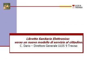 Libretto Sanitario Elettronico verso un nuovo modello di