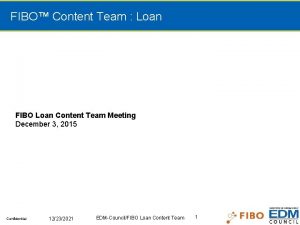 FIBO Content Team Loan FIBO Loan Content Team