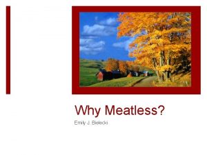 Why Meatless Emily J Bielecki Did You Know