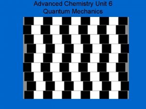 Advanced Chemistry Unit 6 Quantum Mechanics Advanced Chemistry