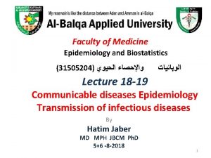 Faculty of Medicine Epidemiology and Biostatistics 31505204 Lecture