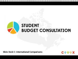 Slide Deck E International Comparisons Deficit A deficit