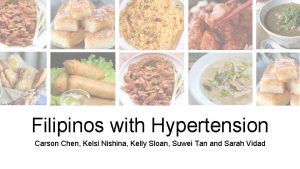 Filipinos with Hypertension Carson Chen Kelsi Nishina Kelly