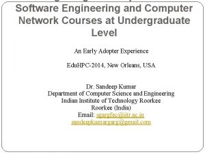 Software Engineering and Computer Network Courses at Undergraduate