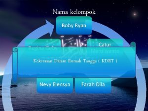 Nama kelompok Boby Ryan Regina Geby Catur Maruliyanto