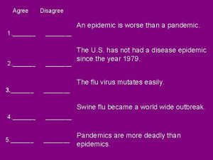 Agree Disagree An epidemic is worse than a