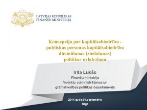 Koncepcija par kapitlsabiedrbu publiskas personas kapitlsabiedrbu dvinanas ziedoanas