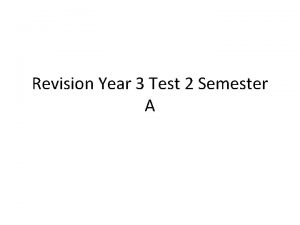 Revision Year 3 Test 2 Semester A Tectonic