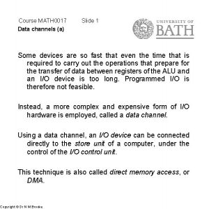 Course MATH 0017 Data channels a Slide 1