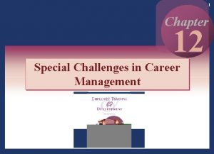 1 Chapter 12 Special Challenges in Career Management