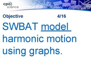 Objective 416 SWBAT model harmonic motion using graphs