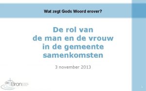 Wat zegt Gods Woord erover De rol van