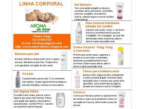 LINHA CORPORAL Gel Balsamo Tem uma aco analgsica