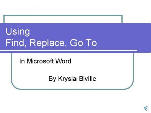 Using Find Replace Go To In Microsoft Word