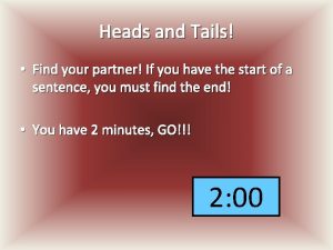 Heads and Tails Find your partner If you