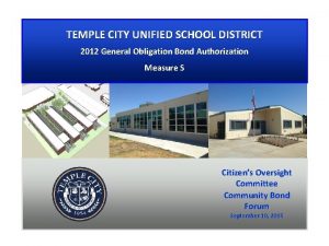 TEMPLE CITY UNIFIED SCHOOL DISTRICT 2012 General Obligation