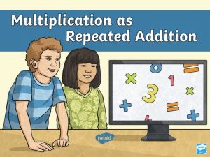 To understand that multiplication is repeated addition 1