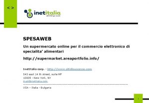 SPESAWEB Un supermercato online per il commercio elettronico