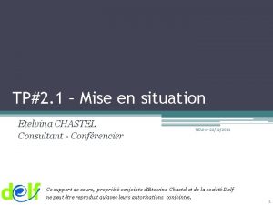 TP2 1 Mise en situation Etelvina CHASTEL Consultant