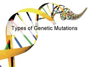 Types of Genetic Mutations Main Types Base Substitutions