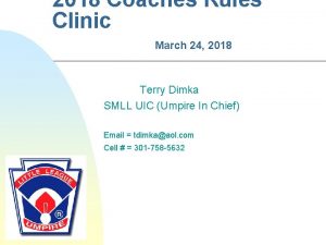 2018 Coaches Rules Clinic March 24 2018 Terry