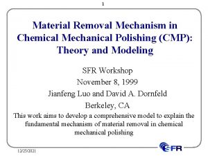 1 Material Removal Mechanism in Chemical Mechanical Polishing