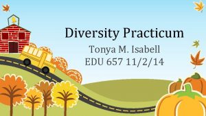 Diversity Practicum Tonya M Isabell EDU 657 11214
