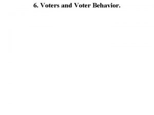 6 Voters and Voter Behavior The Right to