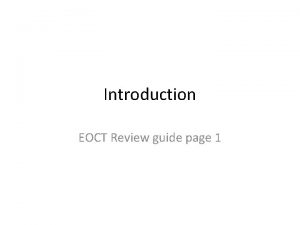 Introduction EOCT Review guide page 1 1 Biology