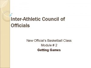 InterAthletic Council of Officials New Officials Basketball Class