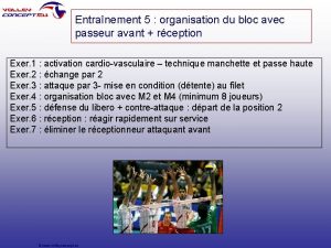 Entranement 5 organisation du bloc avec passeur avant