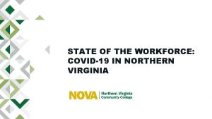 STATE OF THE WORKFORCE COVID19 IN NORTHERN VIRGINIA