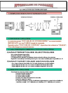 LE CONTACTEUR ELECTROMAGNETIQUE 1 EXEMPLES DE DESIGNATION ET