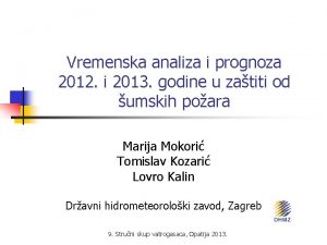 Vremenska analiza i prognoza 2012 i 2013 godine