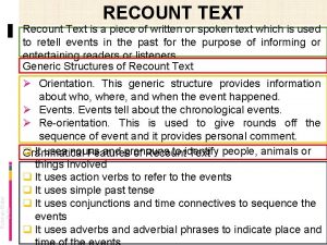 Rusman Butar RECOUNT TEXT Recount Text is a