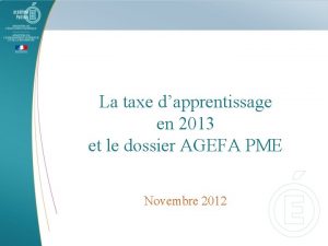 La taxe dapprentissage en 2013 et le dossier