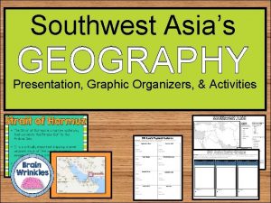 Southwest Asias GEOGRAPHY Presentation Graphic Organizers Activities Essential