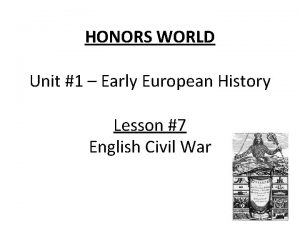 HONORS WORLD Unit 1 Early European History Lesson