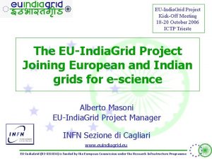 EUIndia Grid Project KickOff Meeting 18 20 October