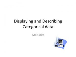 Displaying and Describing Categorical data Statistics 3 Rules