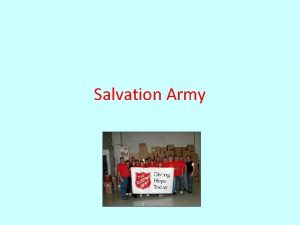 Salvation Army Mission Statement The Salvation Army exists