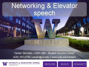 Networking Elevator speech Career Services UW 1 160